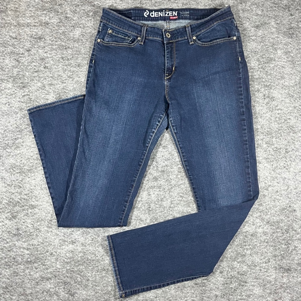 Denizen from Levi's Modern Straight Jeans Womens 14 Long Dark Wash Blue Stretch